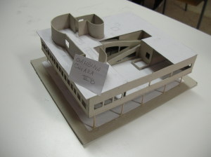 Plastico di studio della Villa Savoye di Le Corbusier 1
