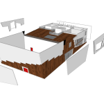 Progetto digitale in 3D di Auditorium Esploso assonometrico 1
