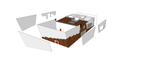 Progetto digitale in 3D di Auditorium Esploso assonometrico 1