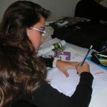 Studentessa al lavoro