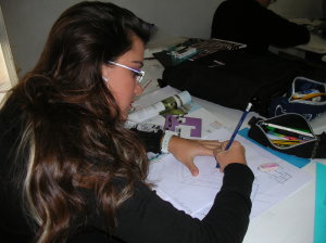 Studentessa al lavoro